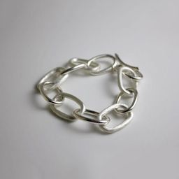 Oval Link Bracelet Mate and Polished