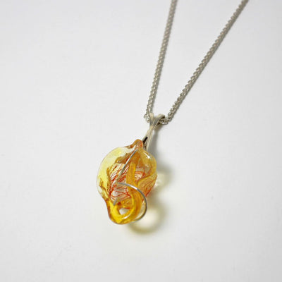 Clear Fading to Canary Yellow Breath Pendant (Small)
