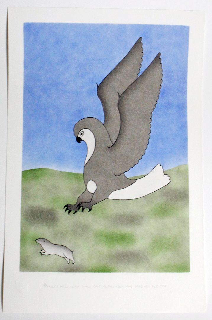 An owl preys on a lemming / Le hibou chasse un lemming