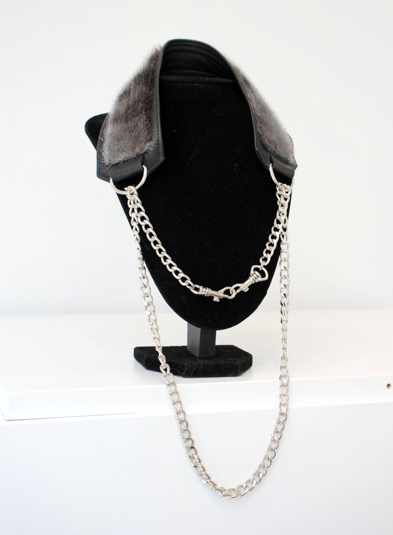 Choker peau de phoque chaîne argent