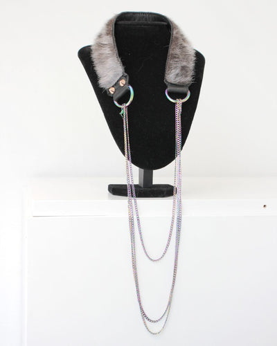 Choker peau de phoque multicolore