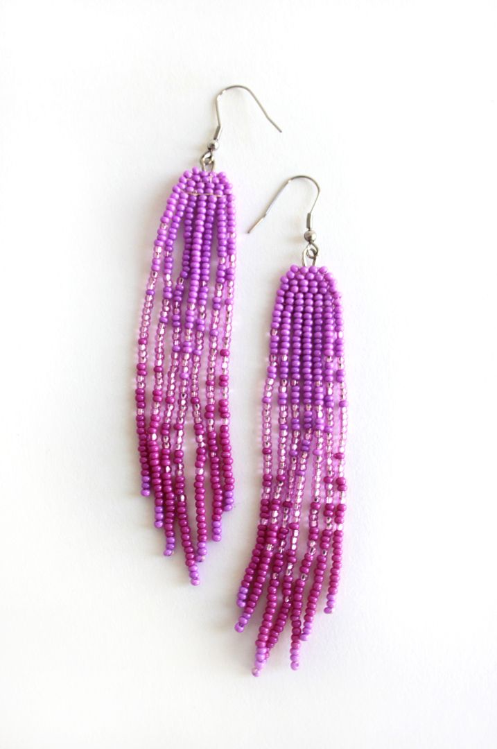 Medium Pink Fringe Earrings
