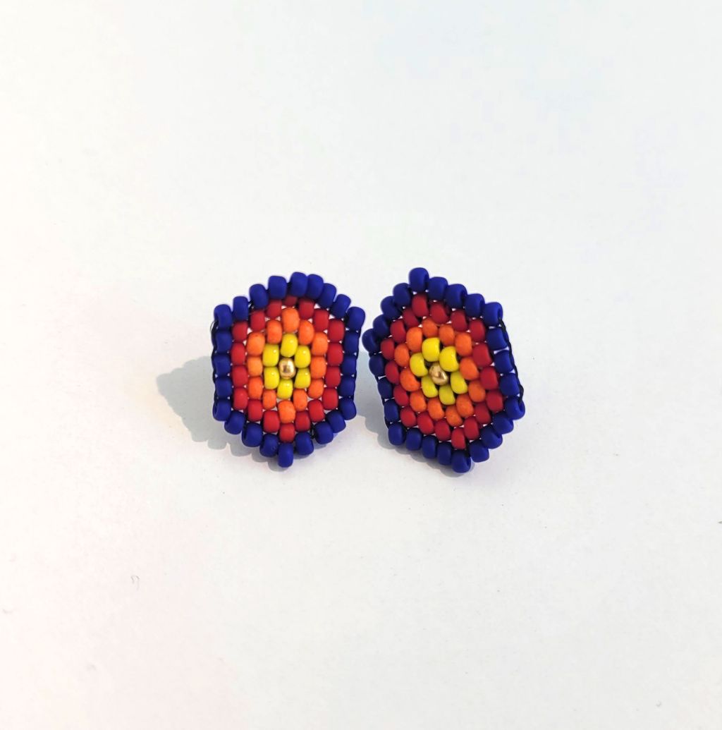 Colourful Bulls Eye Studs