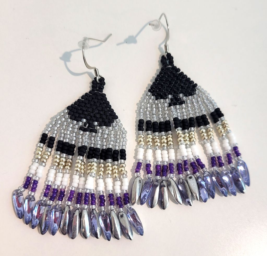 Silver, Black, White and Lilac Ace Fringes