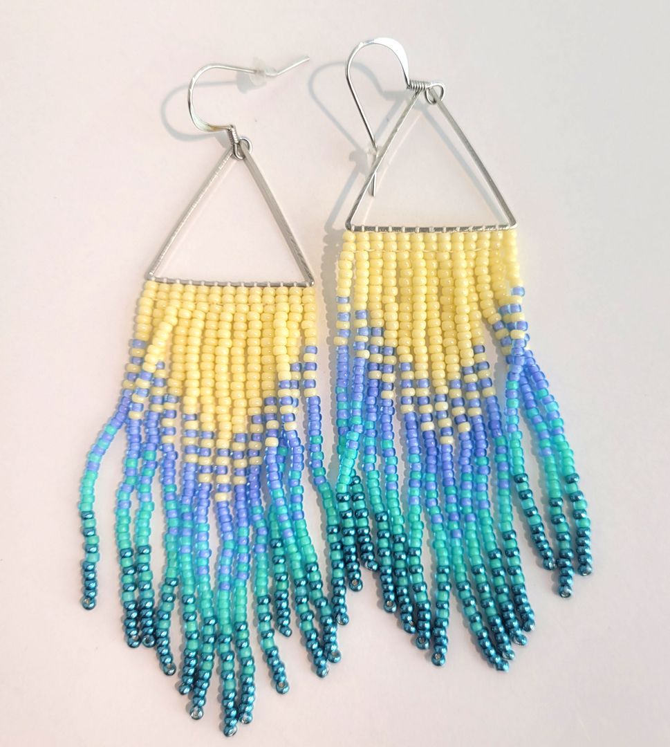 Cream, Lilac, Green Jacksons Earrings