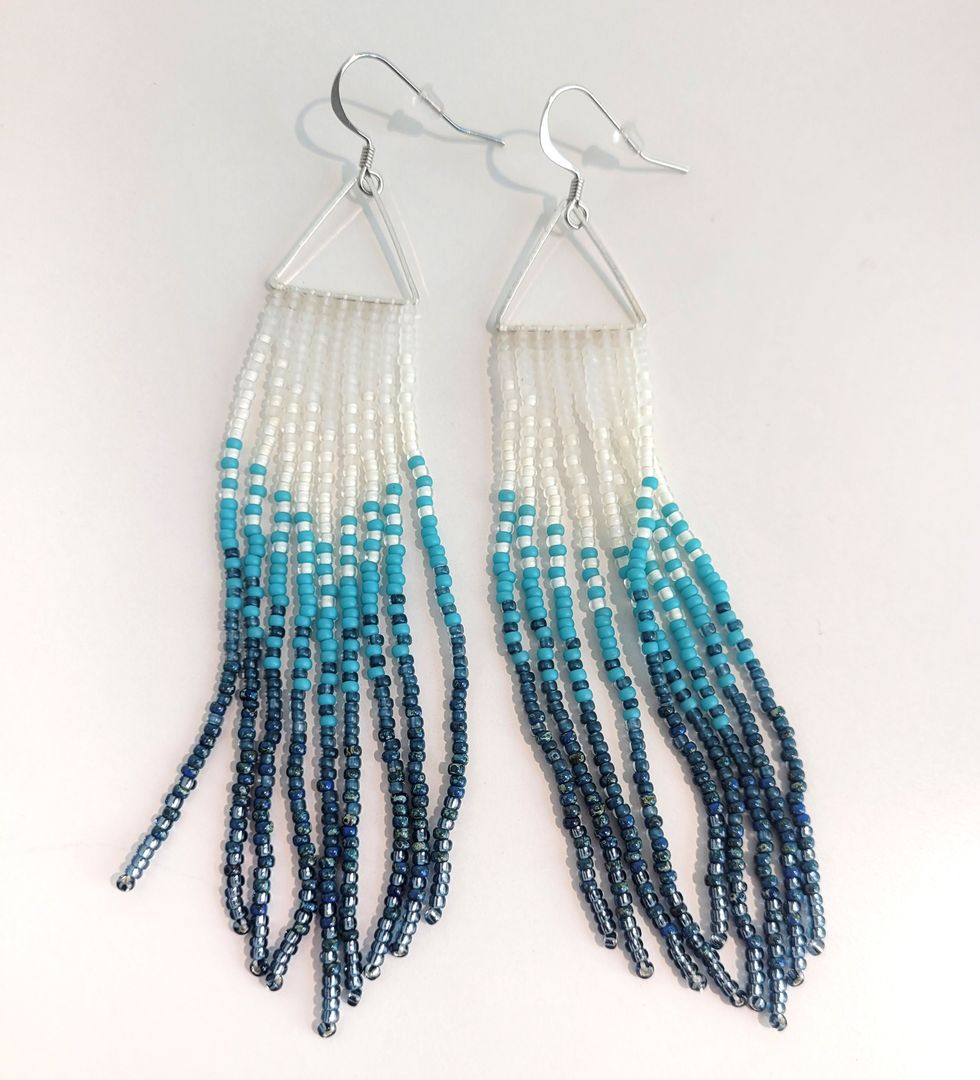 White and Blue Brianas Earrings