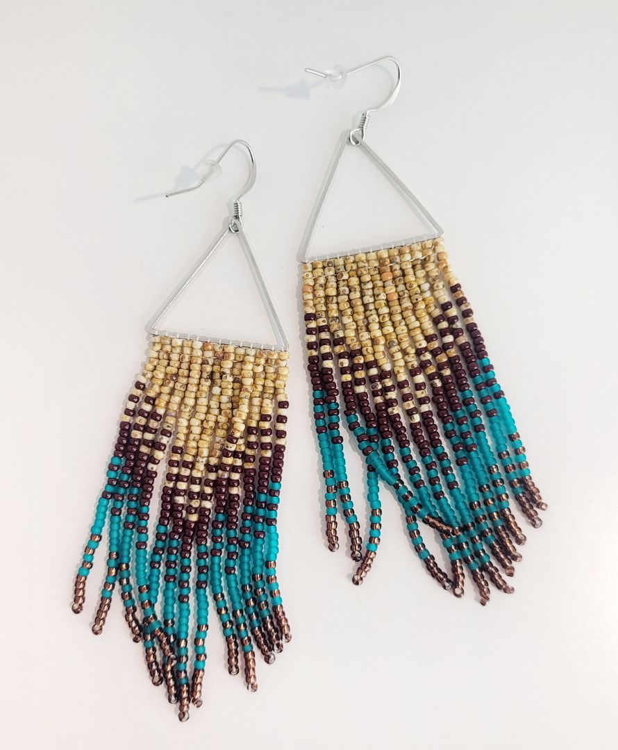 Brown, Teal, Copper Jacksons Earrings