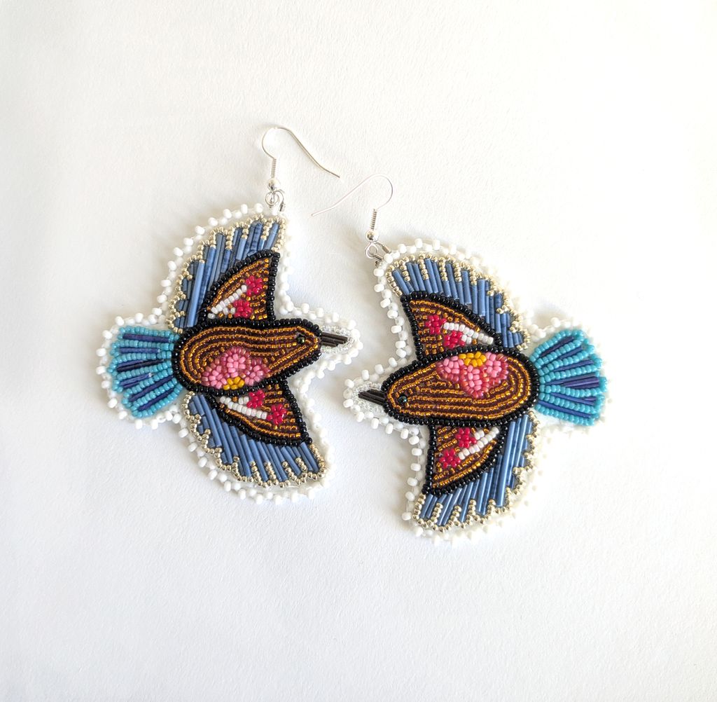 Floral Birds in flight