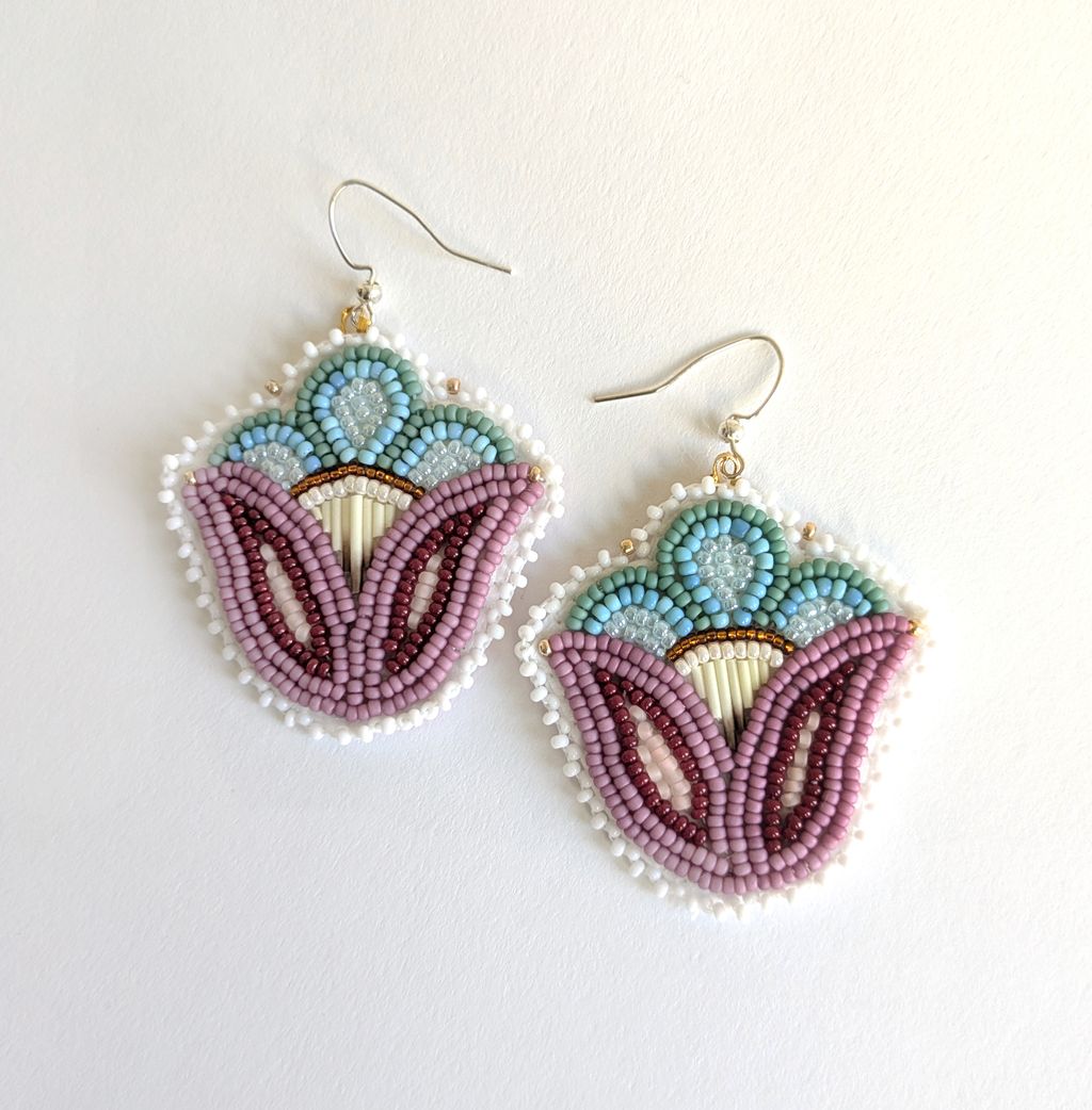 Beaded florals with quills