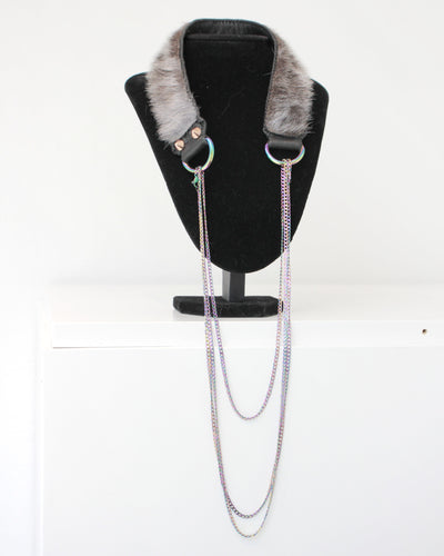 Choker peau de phoque multicolore