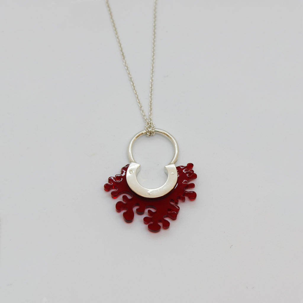 Bague / pendentif rouge (collection Corail)