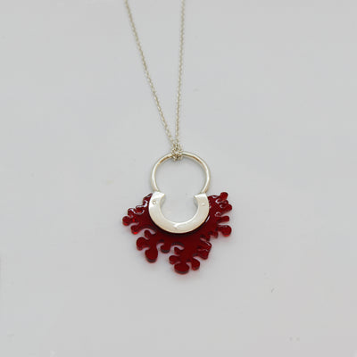 Bague / pendentif rouge (collection Corail)