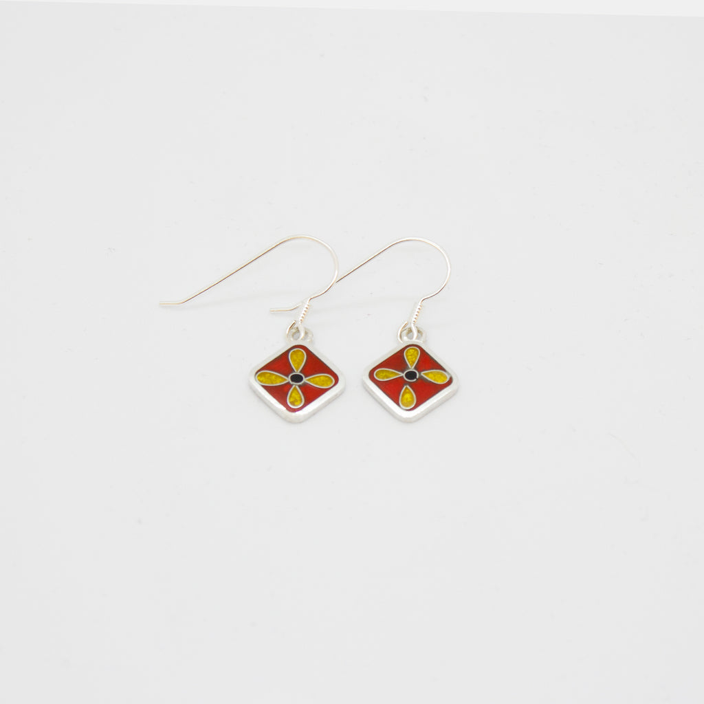 Boucles d'oreilles fleuries oranges
