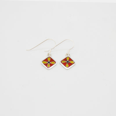 Boucles d'oreilles fleuries oranges
