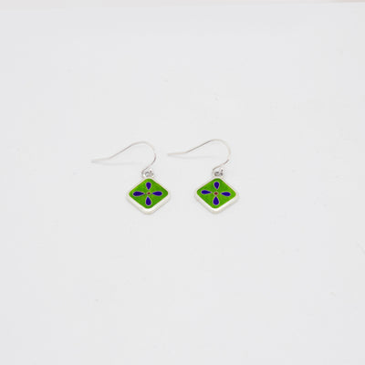 Boucles d'oreilles fleuries vertes