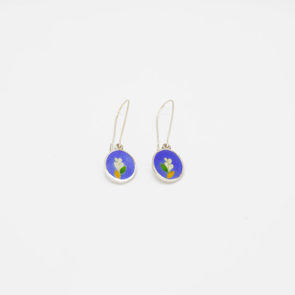 Boucles d'oreilles ovales bleues