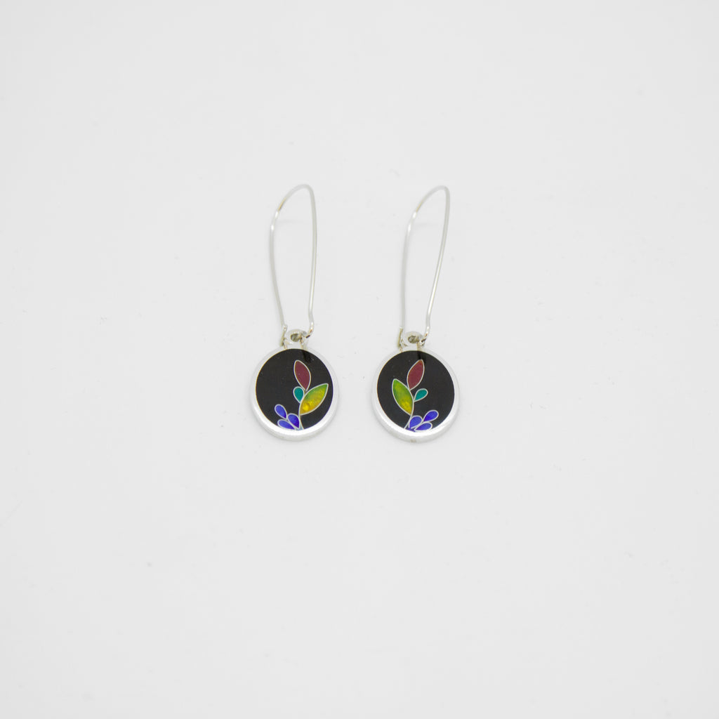 Boucles d'oreilles ovales noires