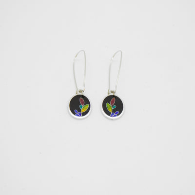 Boucles d'oreilles ovales noires