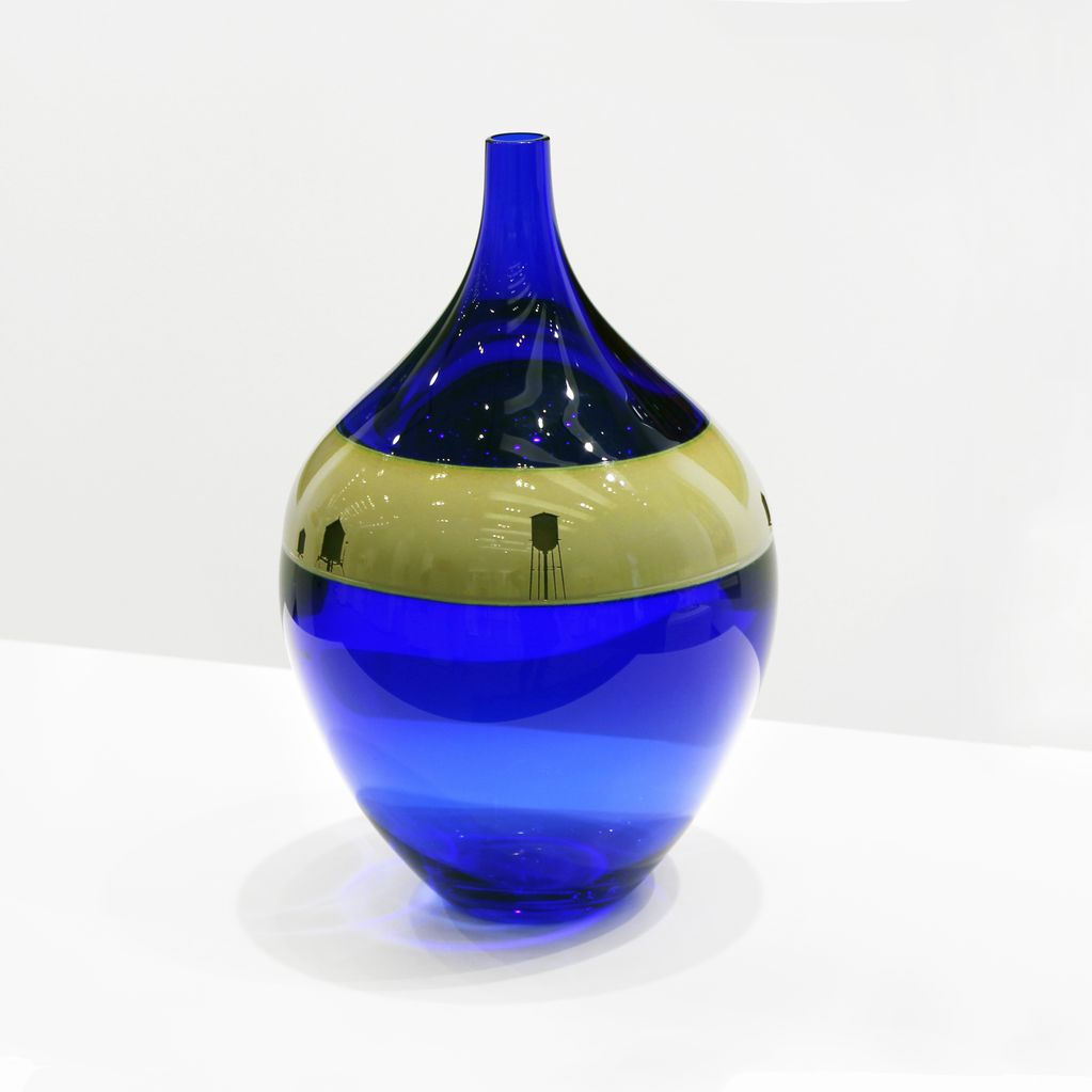Vase château d’eau bleu