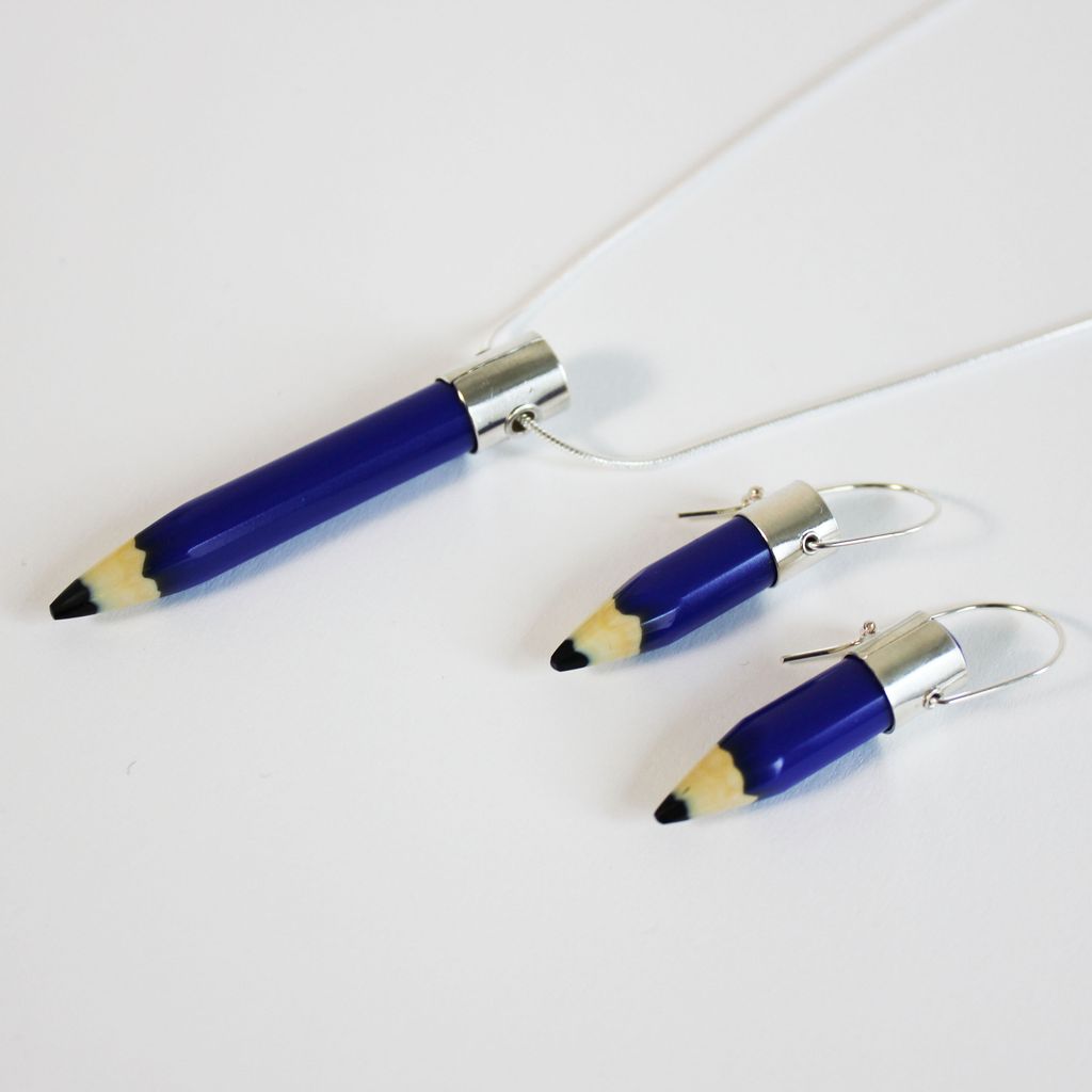 Pencil earrings (blue)