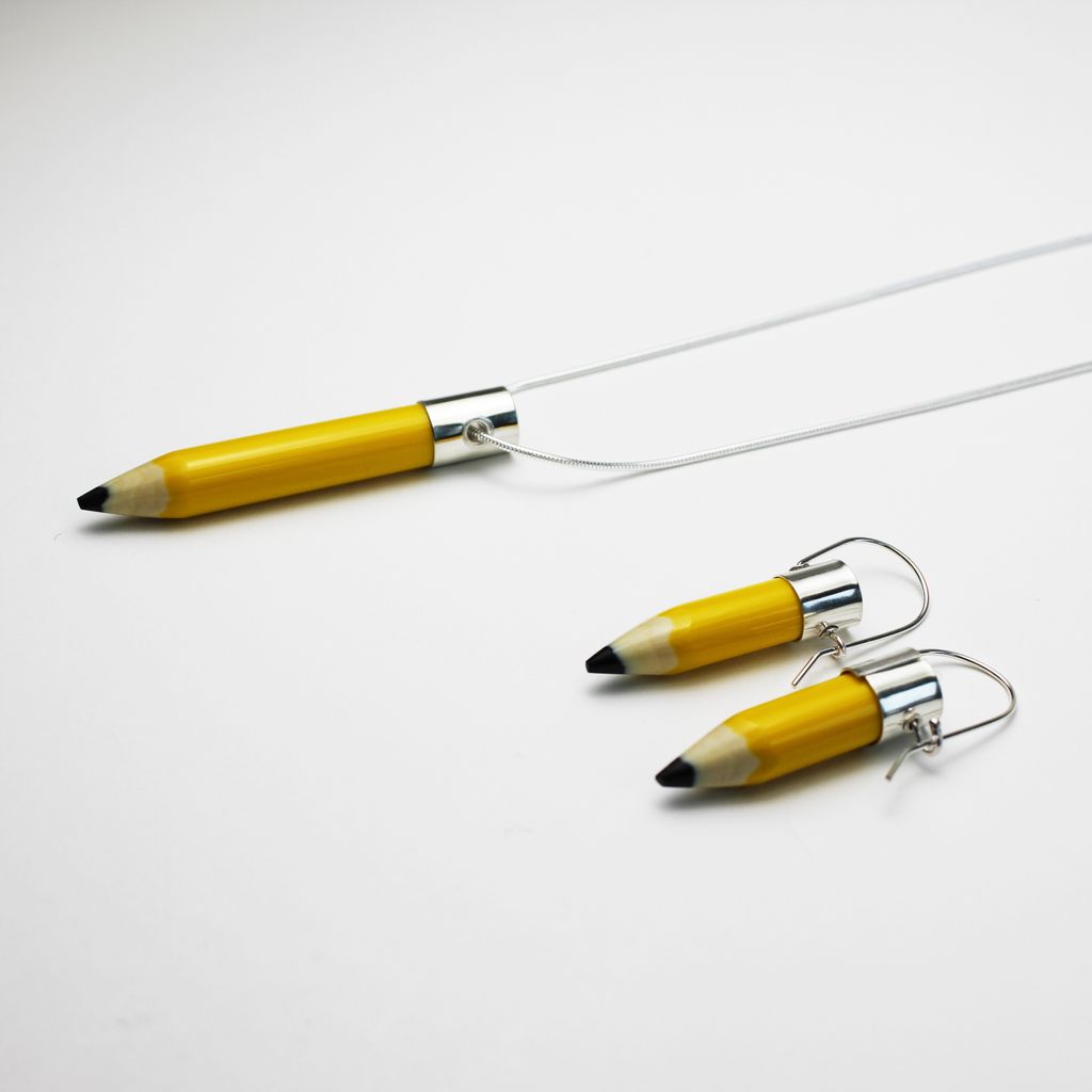 Pencil earrings (yellow)