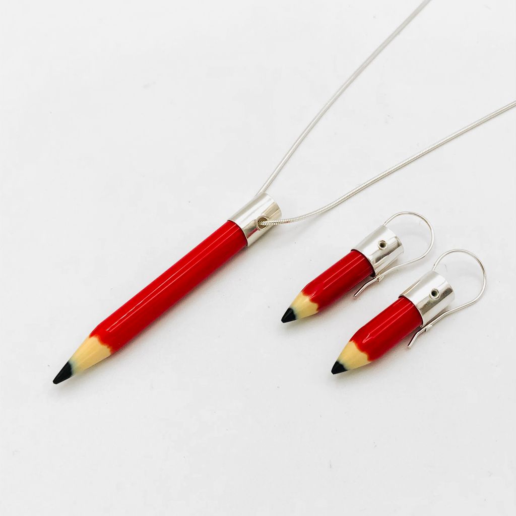 Pencil earrings (red)