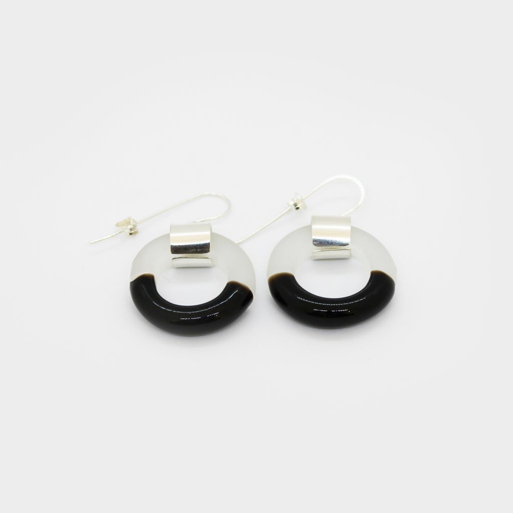 Two-Tone Earrings (Black and White)