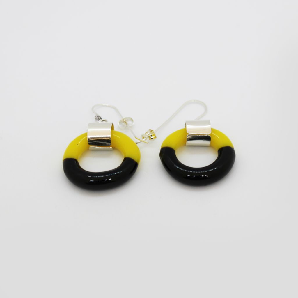 Two-tone Earrings (Yellow and Black)
