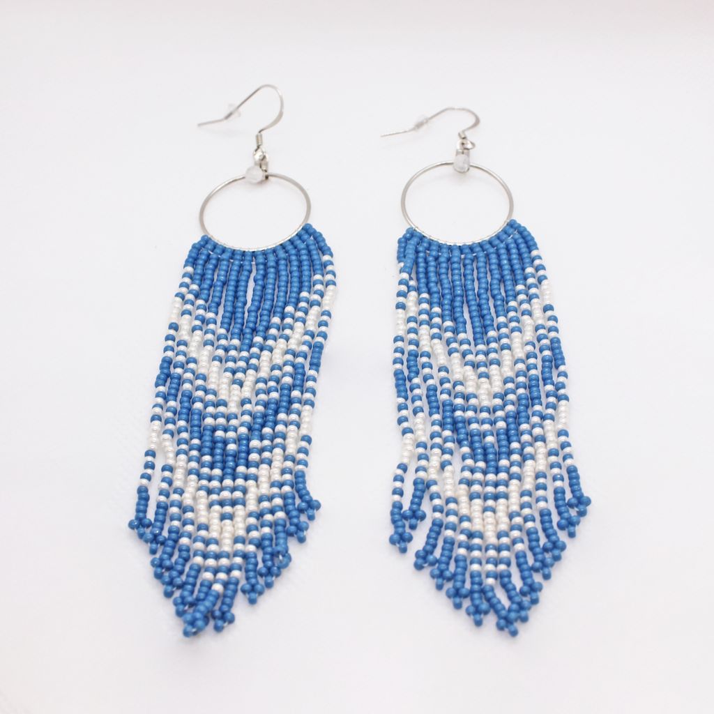 White and Blue Nickys Earrings