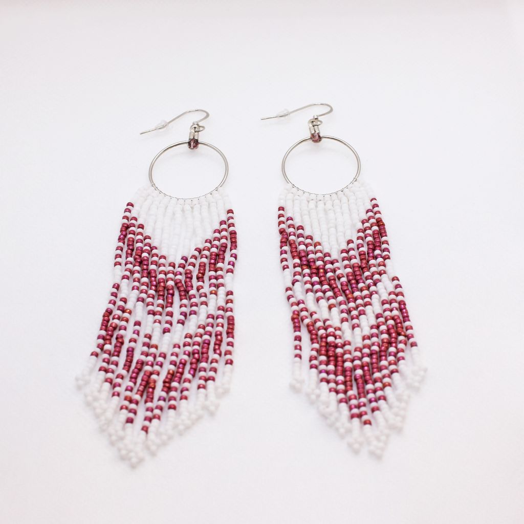White and Pink Nickys Earrings