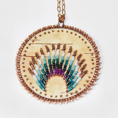Wiigwaas with Beaded Pendant Necklace and Earrings