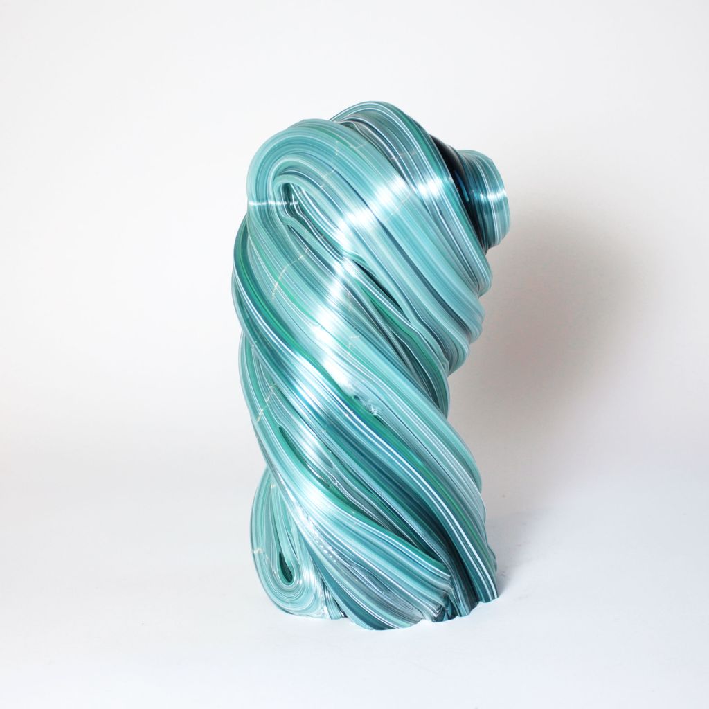 Turquoise Twist Silk Sculpture