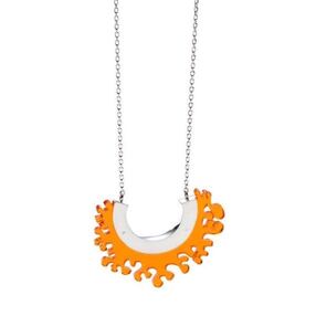 Grand pendentif courbé orange (collection Corail)