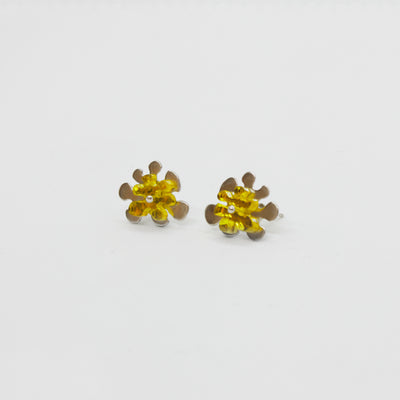 Petites boucles d'oreilles « stud » jaunes (collection Funky Obsession), 2019 - La Guilde
