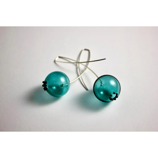 Boucles d'oreille OUPS (aqua), 2019 - La Guilde