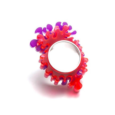 Bague rose, mauve et fuchsia (collection Corail), 2019 - La Guilde