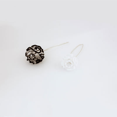 Boucles d'oreille MUM (blanc et noir), 2019 - La Guilde