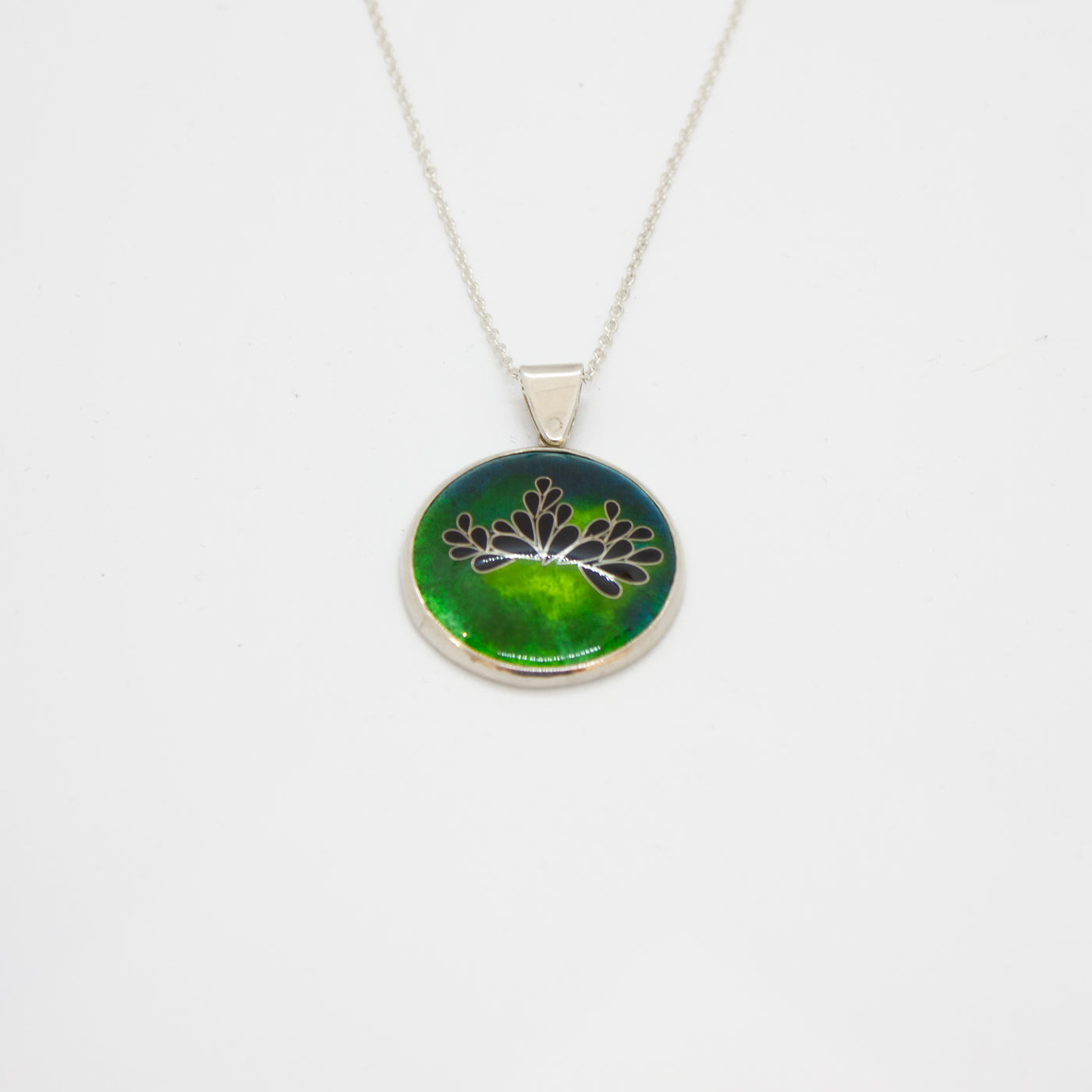 Pendentif rond vert