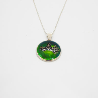 Pendentif rond vert