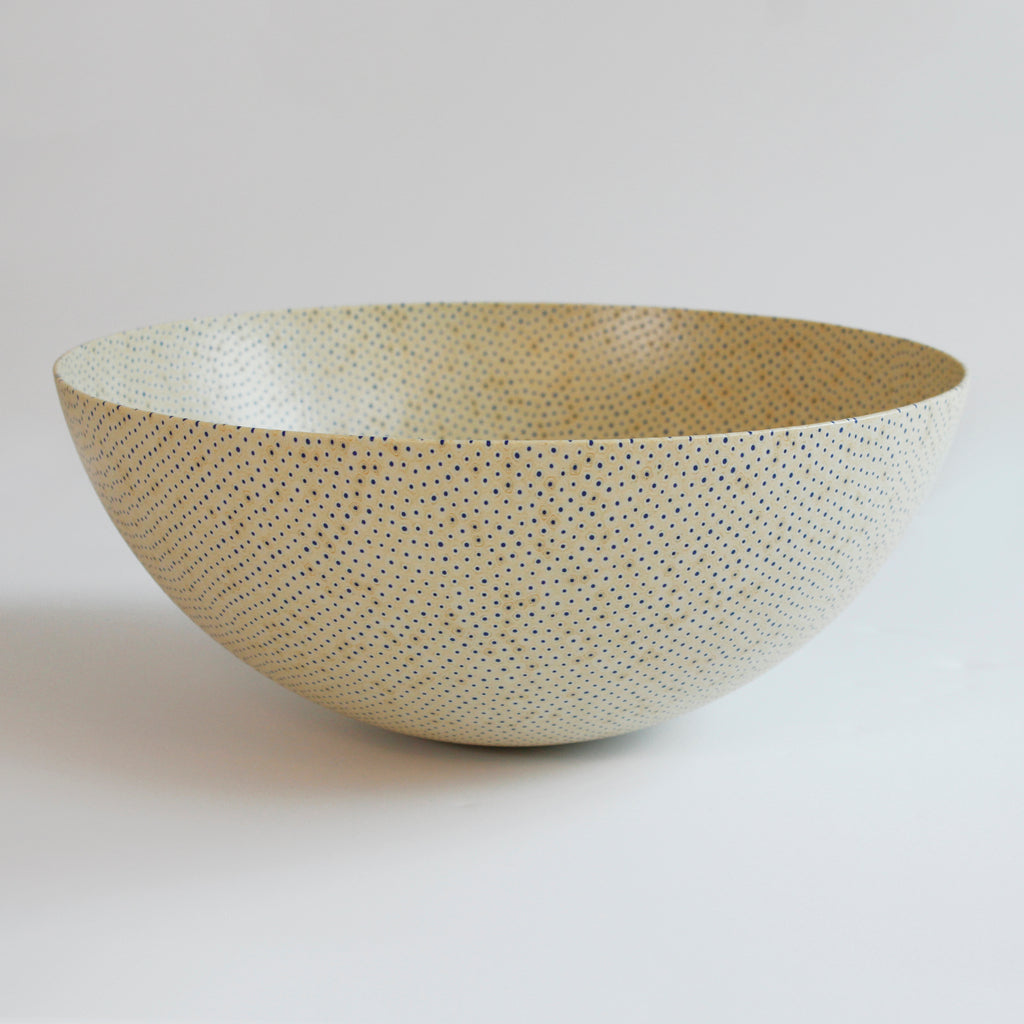 Yellow Bowl with Green Spots